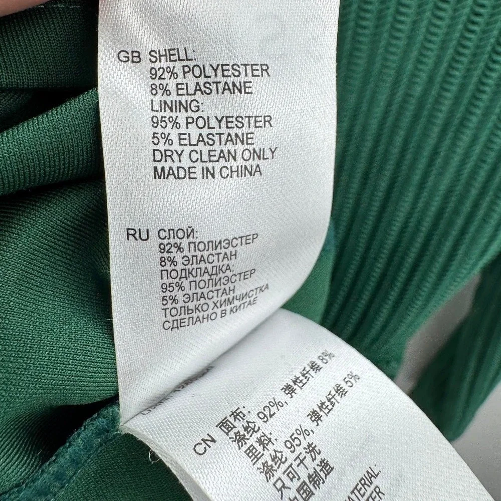 Reiss Chloey Emerald Green Textured Mesh Chevron Bodycon Mini Dress Size 2